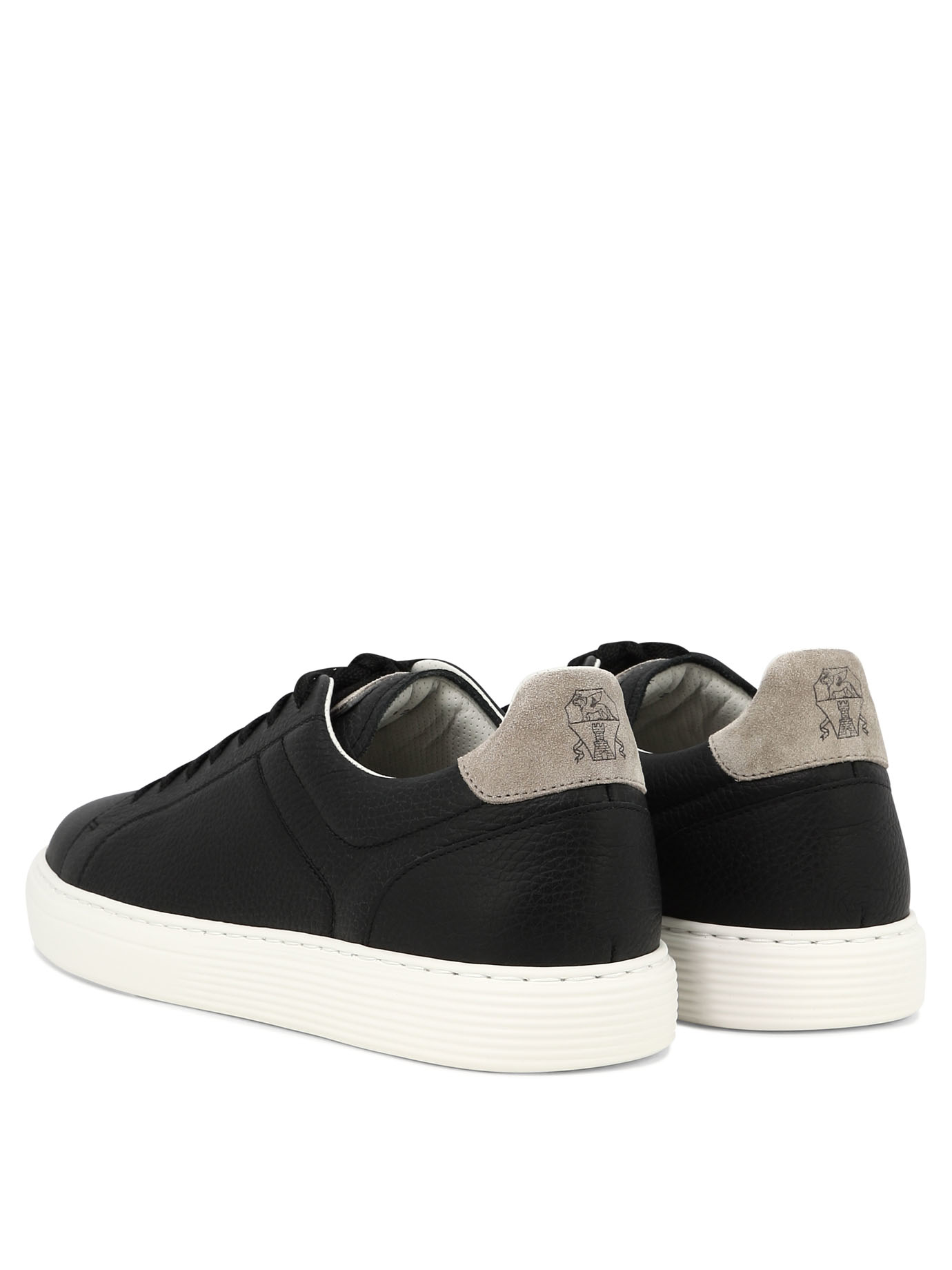 BRUNELLO CUCINELLI Black   Grained calfskin sneakers